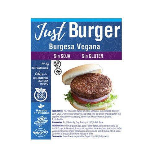 JUST VEGAN- Burgesa Vegana 2x130G | sin SOJA | sin GLUTEN
