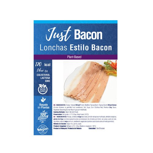 Just Vegan Lonchas estilo Bacon 300g| VEGANO | Congelado