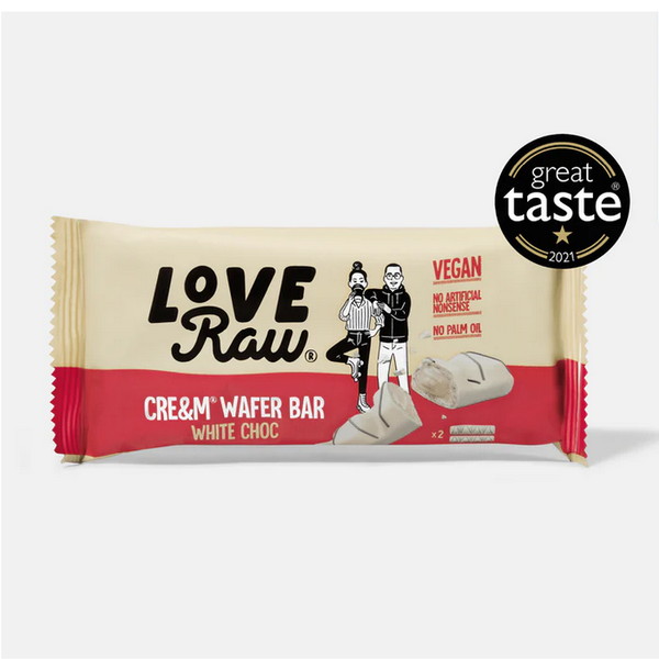 Love Raw Barras de obleas White Choc Cream 12x43g