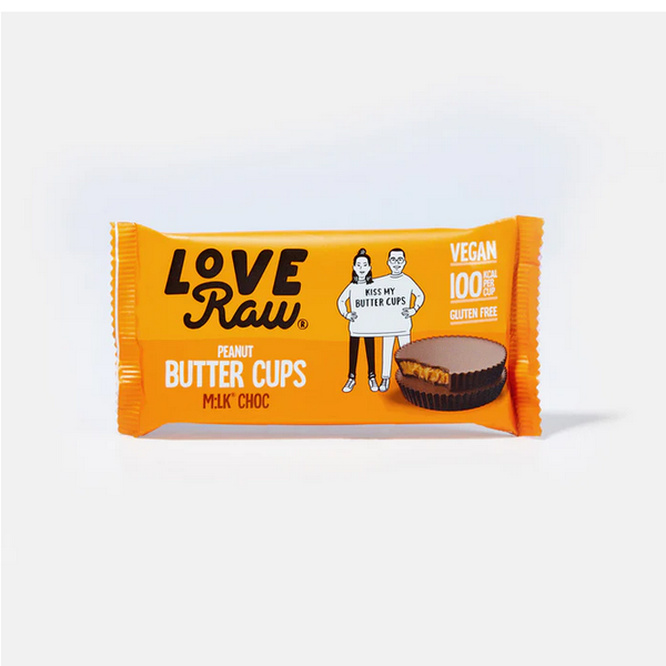 Love Raw Tazas de mantequilla de maní con choco M:lk® 34g