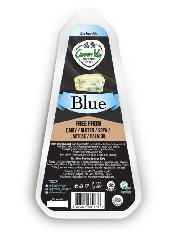 GreenVie Bloque de queso rueda Azul vegano 2,5kg